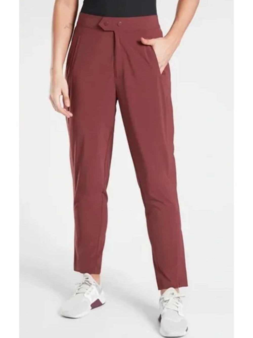 Athleta Uptown Ankle Pants Cognac Brown Women size 10 Tall